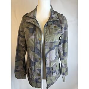 Snobbish Camo Military Denim Jacket/ Long Waisted Sz Sm